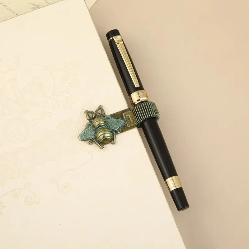 Vintage Insect Metal Pen Clip Spring Loaded Notebook Holder Metal Pen Clip Qme