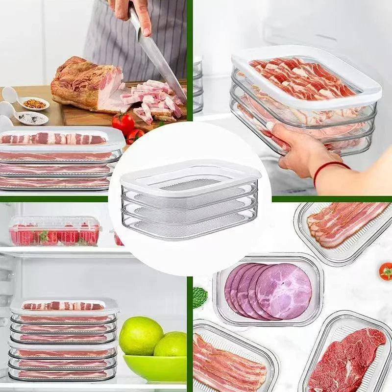 Stackable Deli Meat & Cheese Meal Prep Container with Lid Food Storage Container Qme