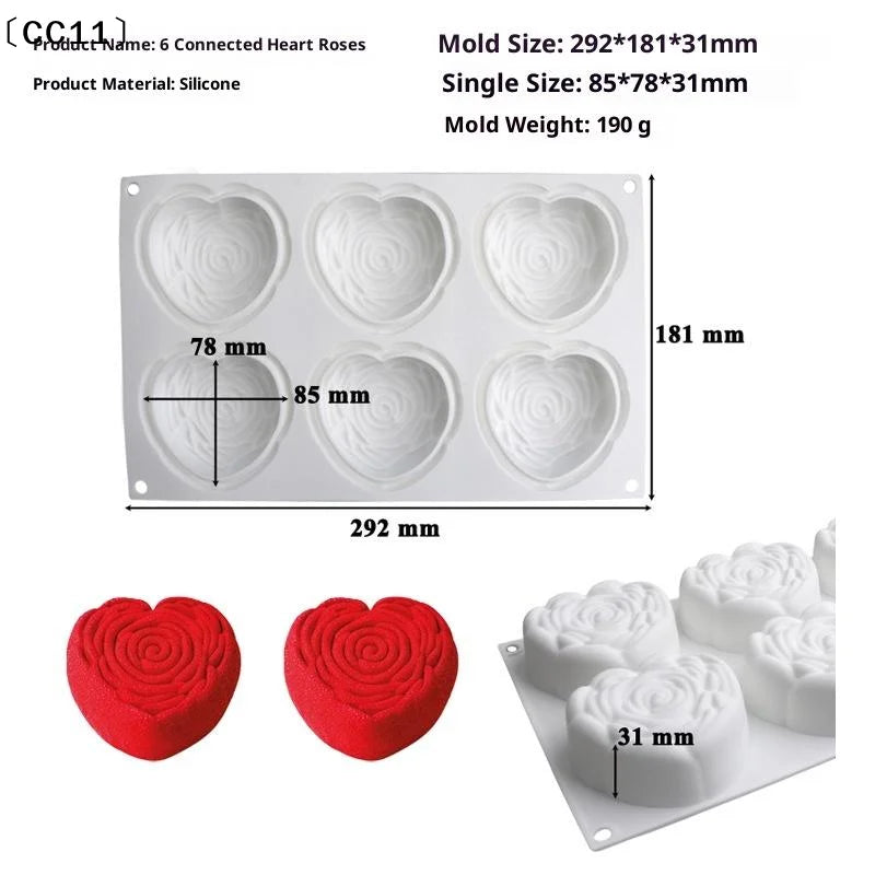 Rose Shape Silicone Cake Mold – Mousse, Pastry & Dessert Silicone Cake Mold Qme