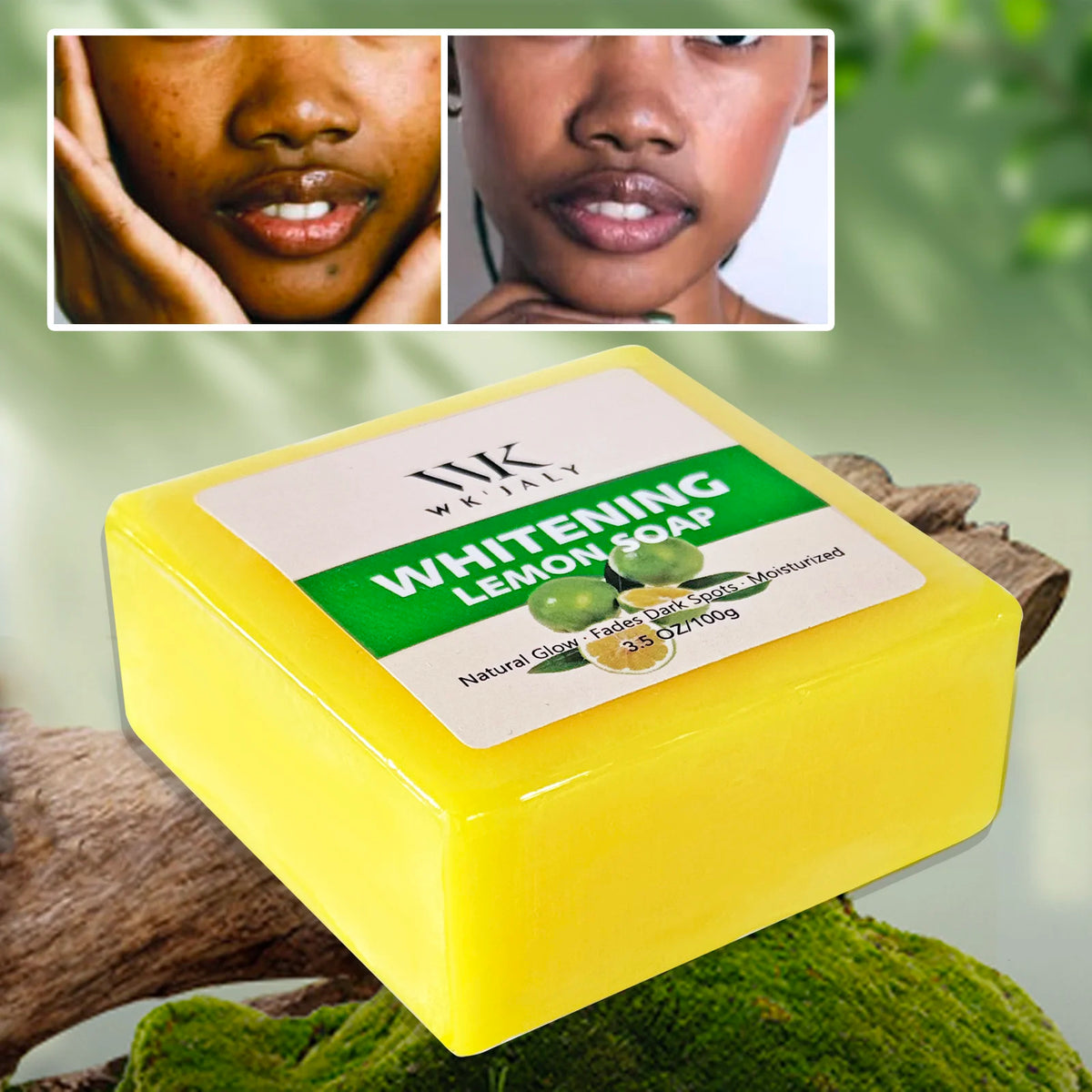 WK'JALY Lemon Brightening Soap – Glutathione & Shea Butter Brightening Bar Soap Qst Pack of 1