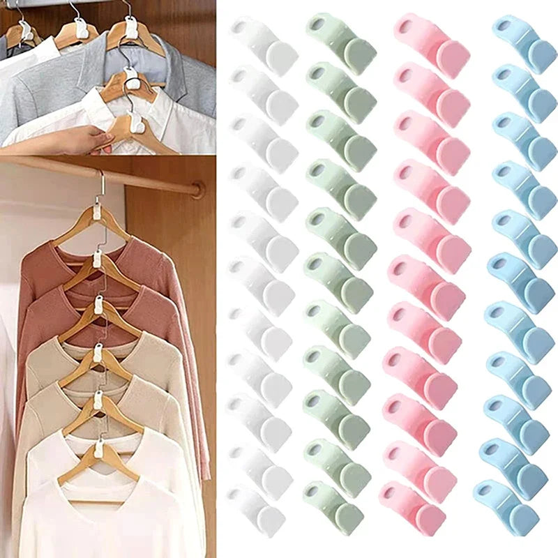 Space-Saving Clothes Hanger Extender Clips | Wardrobe Organizer Hanger Extender Clips Qme