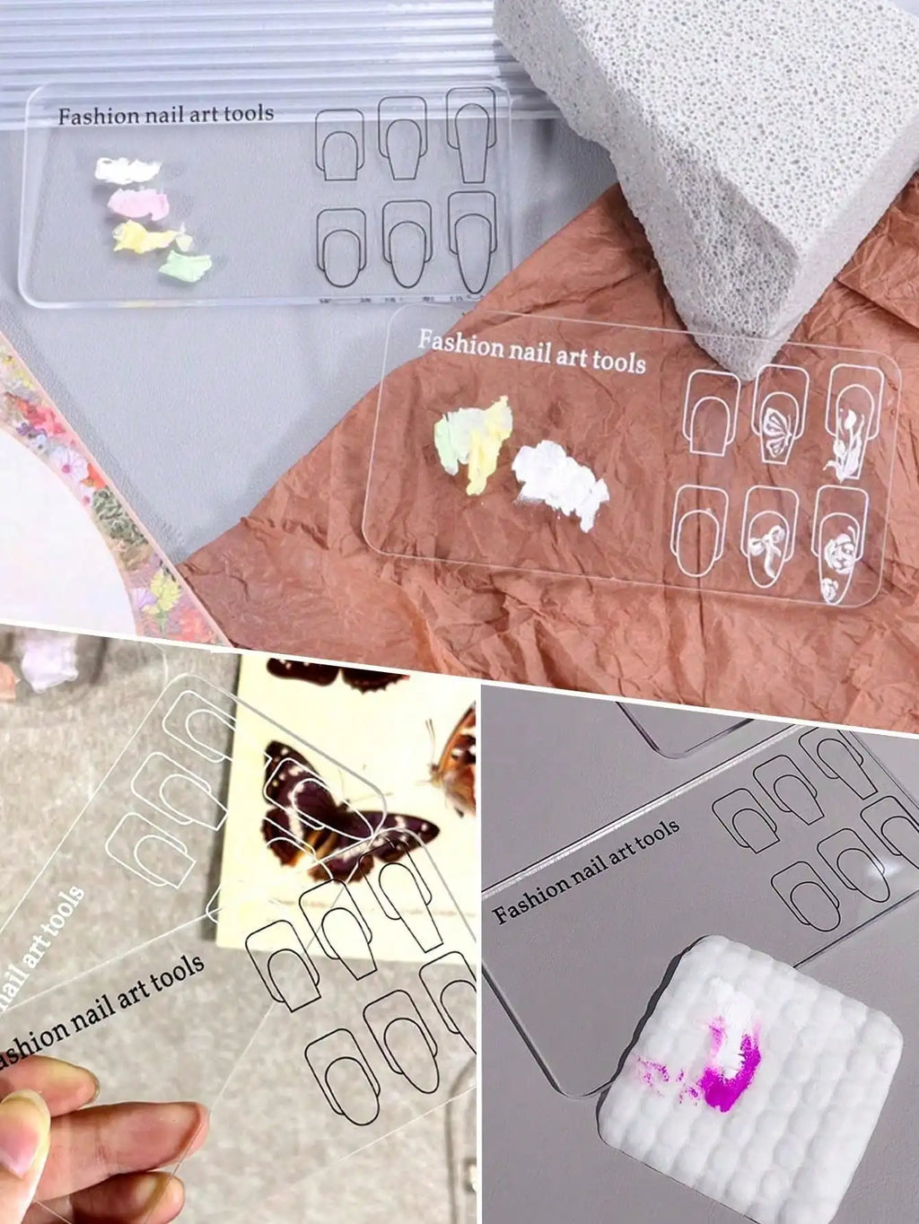 Nail Art Practice Palette – Transparent Reusable Stencils Nail Art Palette Qme