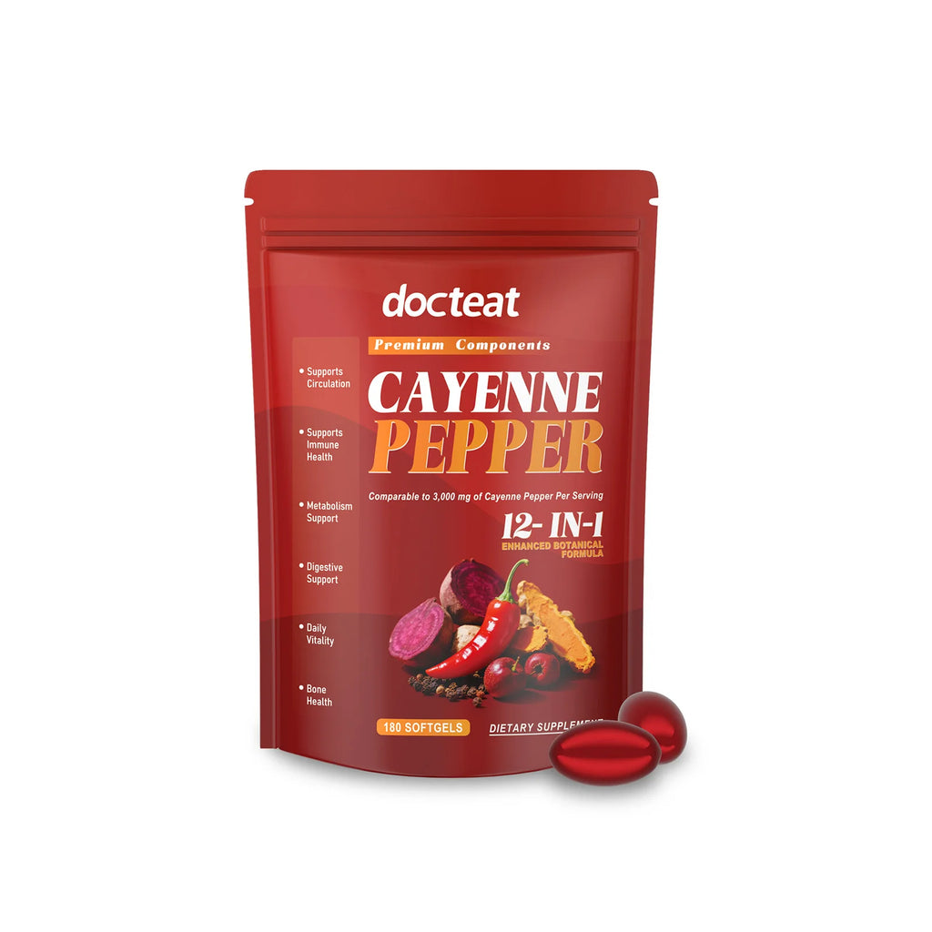 Cayenne Pepper Softgels – Cardiovascular & Energy Support 180ct Herbal Supplement Qst Default Title