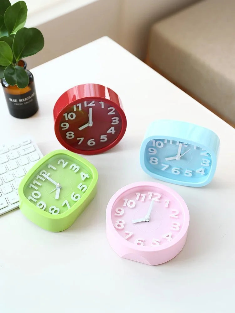 Creative Quartz Alarm Clock Desktop Ornament | Silent Clock Desktop Alarm Clock Qme