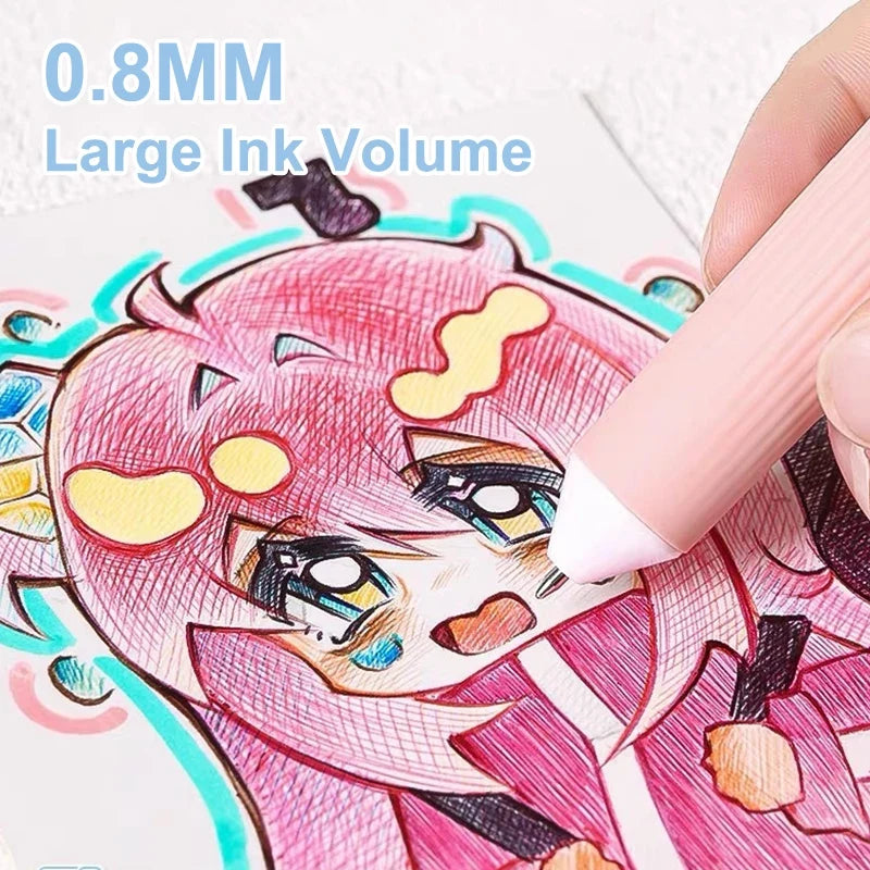 60-Pack Cartoon Ballpoint Pens Multicolor Soft Grip Set Ballpoint Pen Set Qme