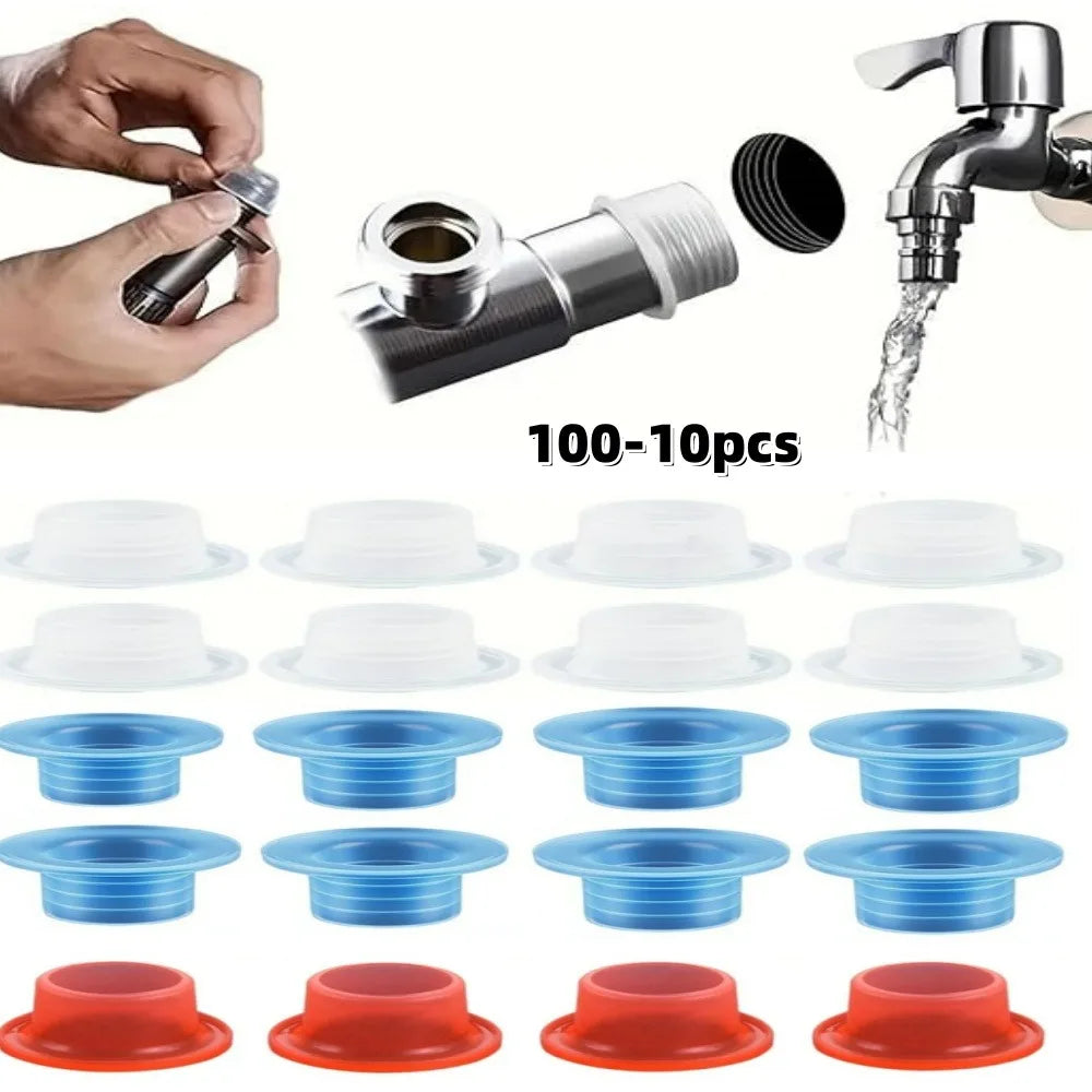 100-Pack Silicone Rubber Faucet Sealing Gaskets – Leak-Proof Plumbing Sealing Gasket Qme