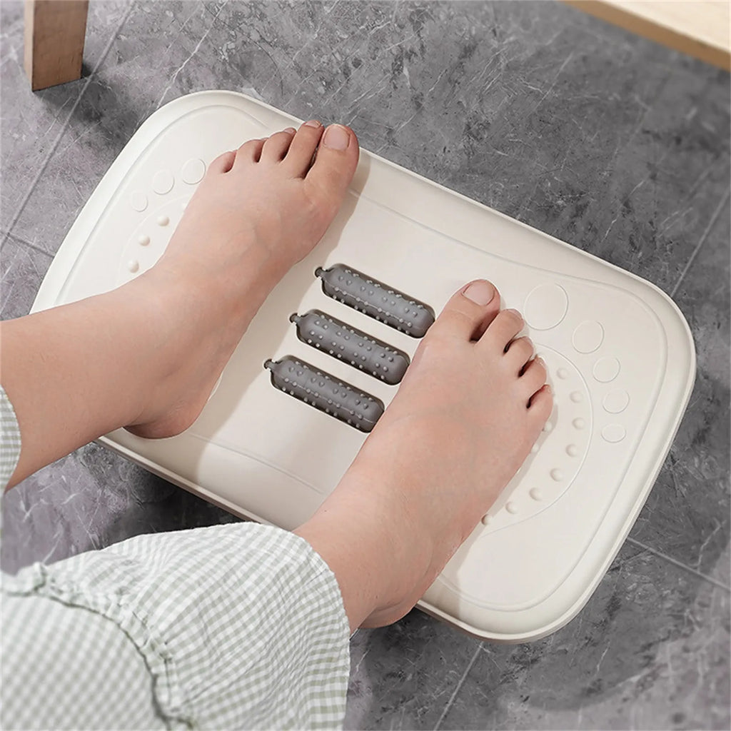Rocking Under-Desk Footrest with Massage Rollers | Anti-Slip Ergonomic Footrest Qme