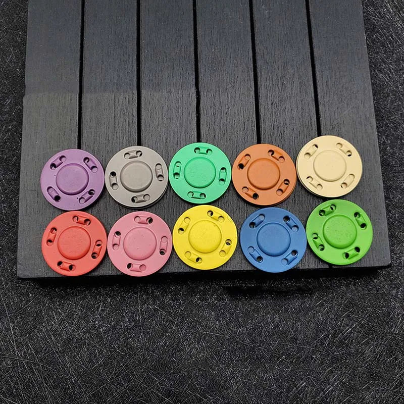 Metal Magnetic Snap Buttons – 5 Pairs, 20 Colors, 3 Sizes Magnetic Snap Buttons Qme
