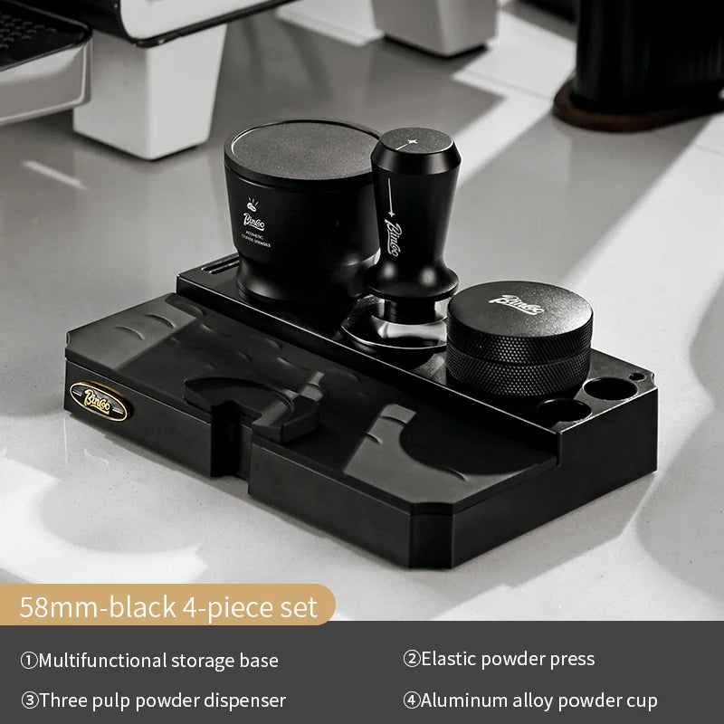 Bincoo Black Espresso Tamping Station 8-Piece Barista Set Espresso Tamping Station Qst 4PCS A 58mm