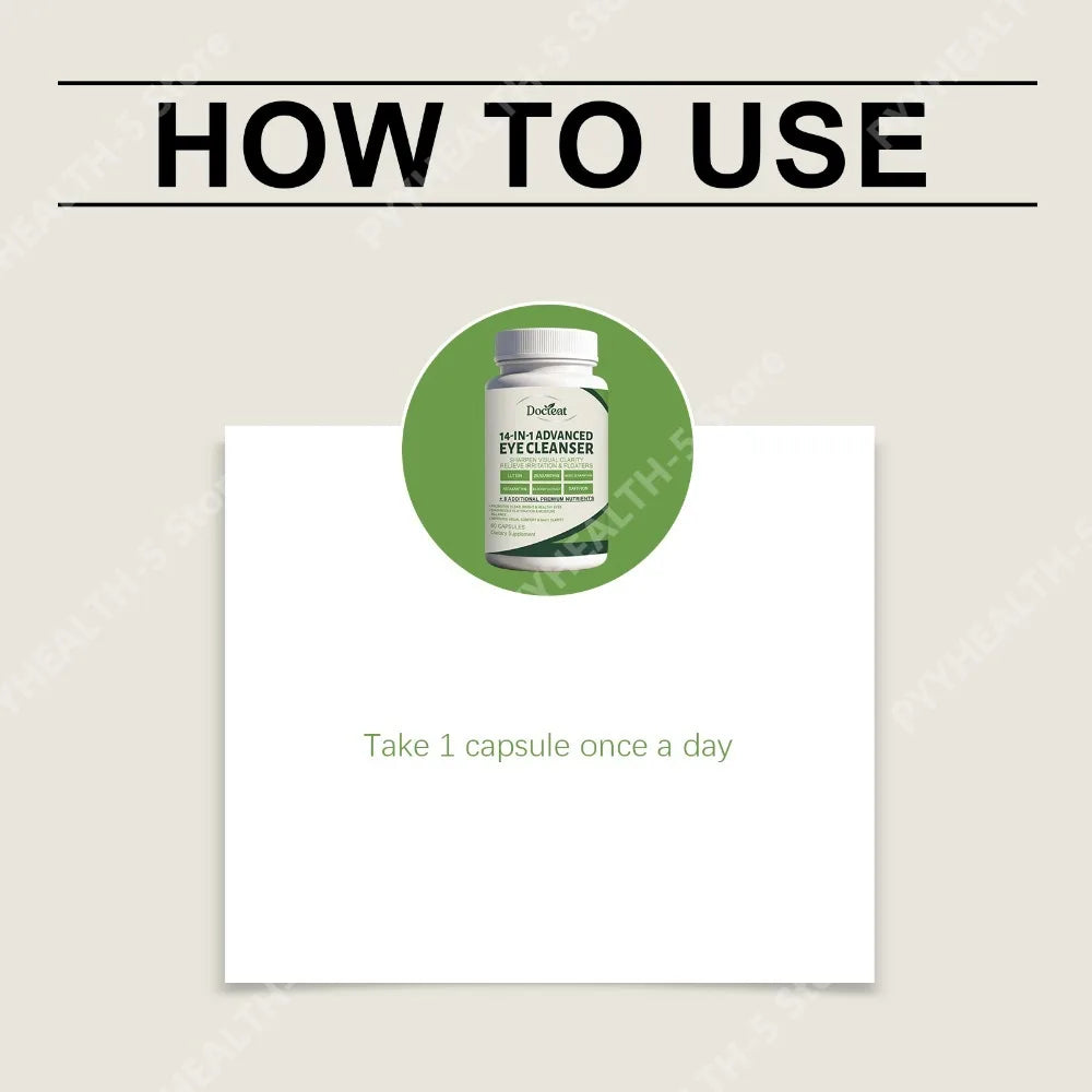 14-in-1 Eye Support Capsules – Lutein & Zeaxanthin, 60ct Eye Health Supplement Qst