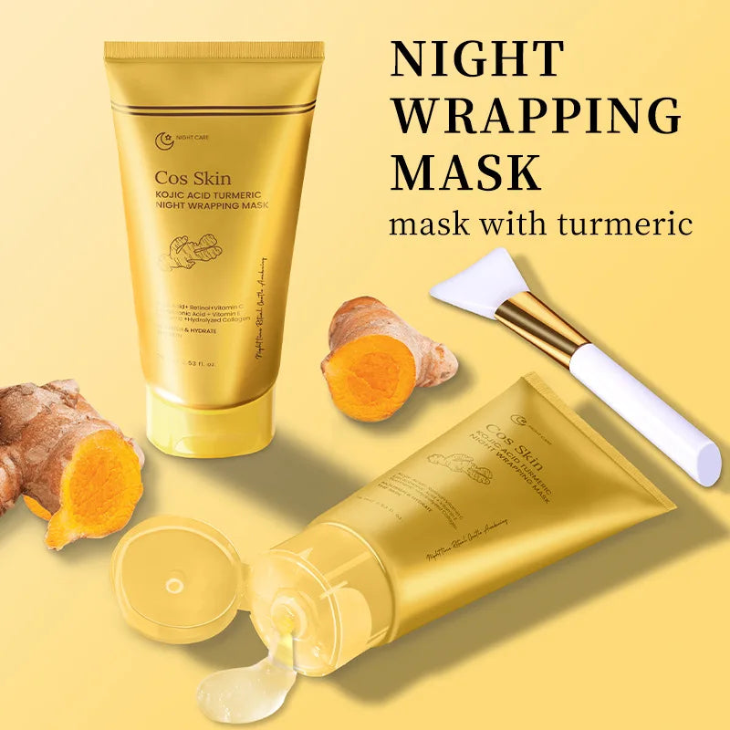 Kojic Acid & Turmeric Overnight Peel Off Mask | Collagen Overnight Face Mask Qme