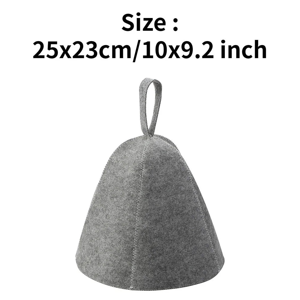 Sauna Hat Thickened Wool Felt Shower Cap & Hair Turban Sauna Hat Qme