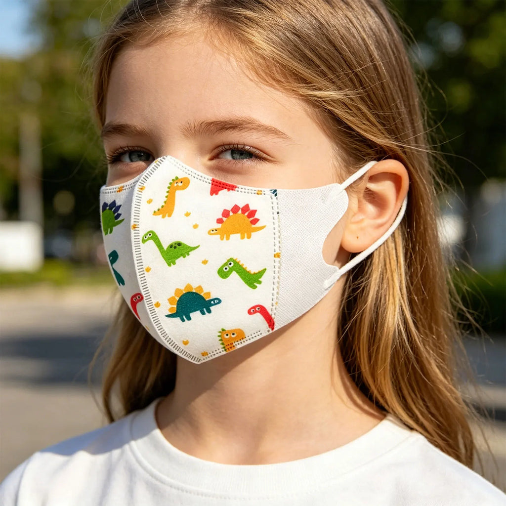 Kids Disposable Face Masks Cartoon Prints 3-Layer 10 Pack Kids Disposable Mask Qme