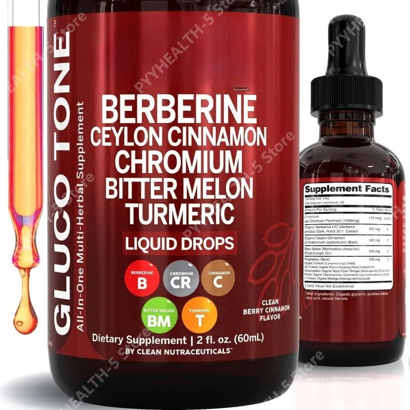 Berberine Ceylon Cinnamon Liquid Drops – 60ml Supplement Liquid Supplement Drops Qst