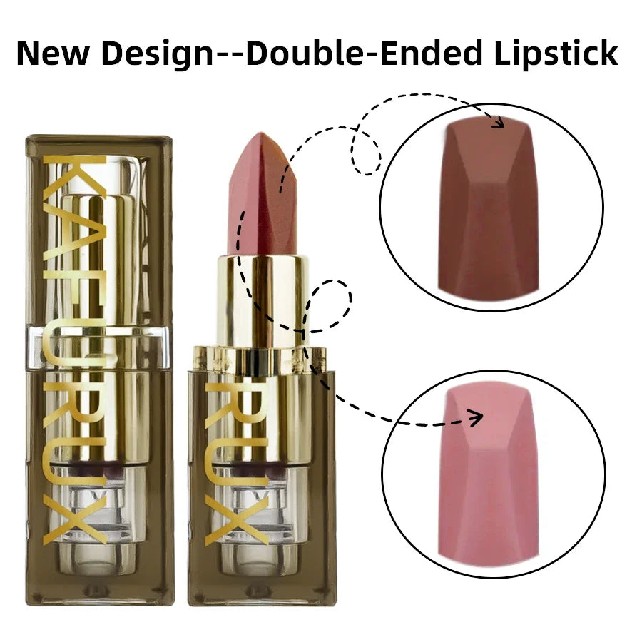 Two-Tone Matte Lipstick Pink Waterproof Long-Lasting Refill Matte Lip Refill Qme