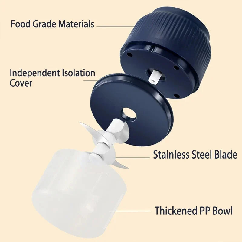 Mini Electric Garlic Chopper – USB Rechargeable Food Processor Electric Food Chopper Qme