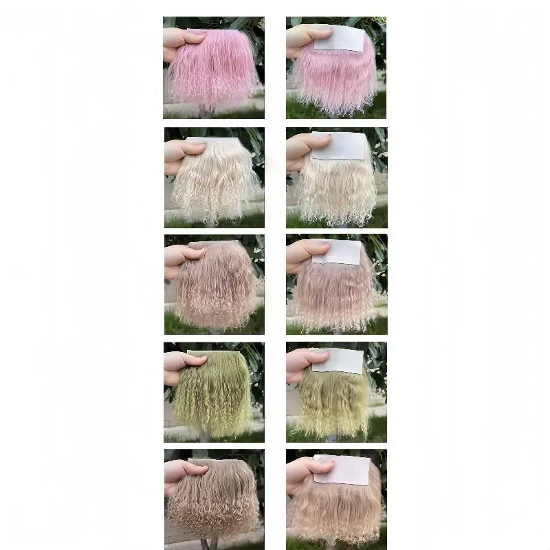 Mongolian Curly Wool Hair Extensions for Blythe Doll Wigs Doll Hair Extensions Qme