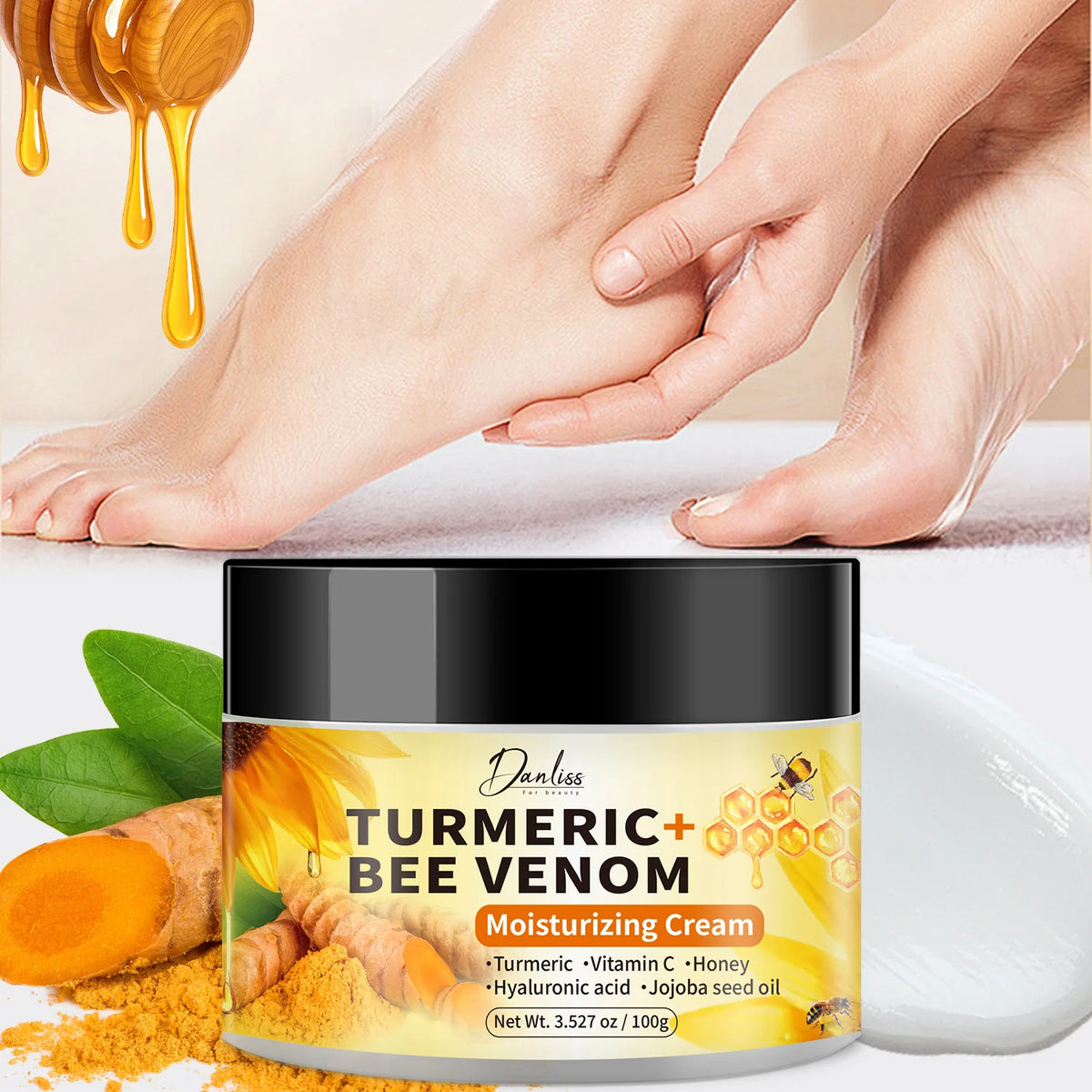 Turmeric Bee Venom Hand & Foot Cream – Deep Moisture 100g Hand & Foot Cream Qst