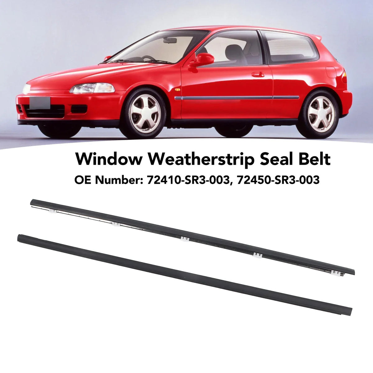 Door Window Weatherstrip 72410-SR3-003 | Pair – OE Replacement Door Weatherstrip Seal Qme