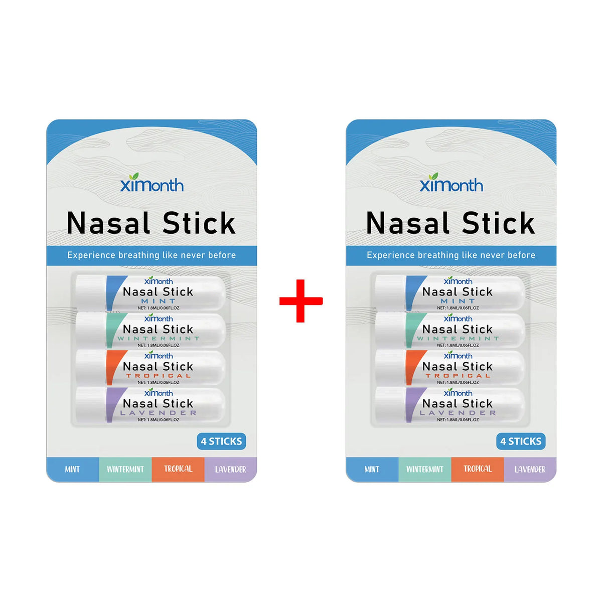 Ximonth Aromatherapy Nasal Inhaler Sticks – Cooling Plant Oil 4-Pack Aromatherapy Inhaler Qst 8sticks