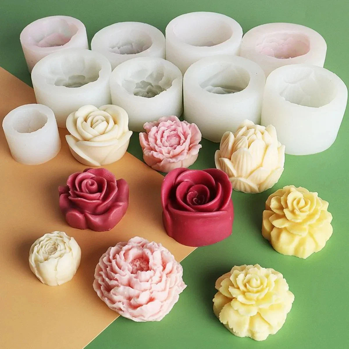 Lotus Flower Silicone Mold for Candles, Soap & Resin Silicone Craft Mold Qme