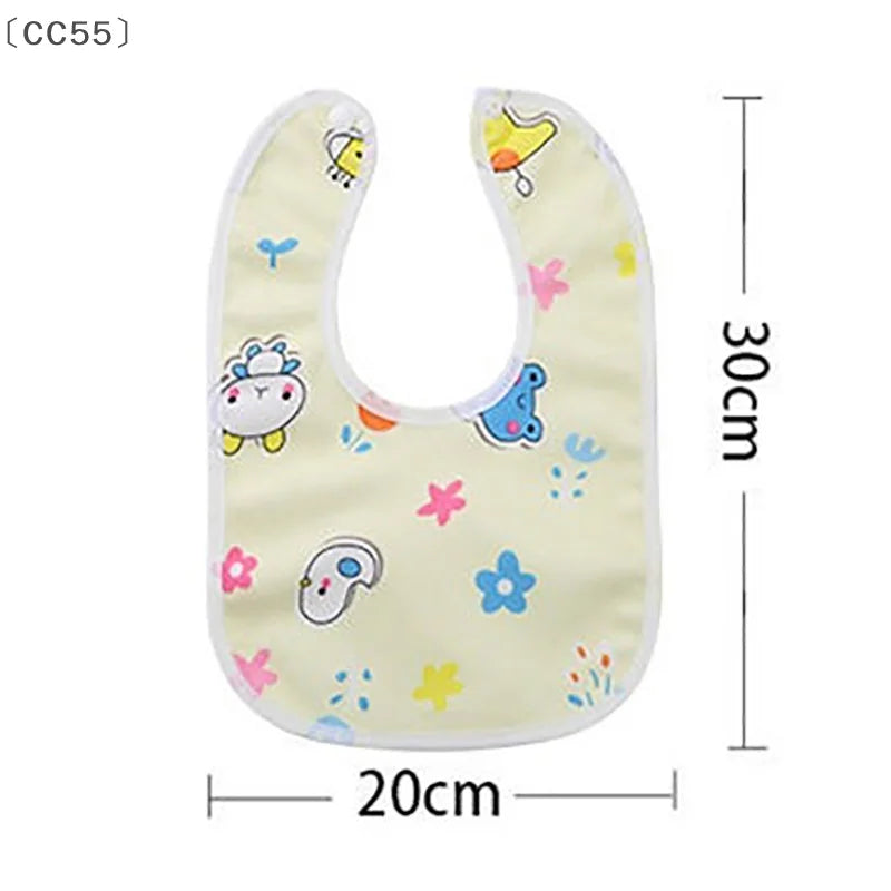 Baby Cartoon Waterproof Snap Bibs – Soft Cotton, 2/5 Pcs Set Baby Bib Set Qst