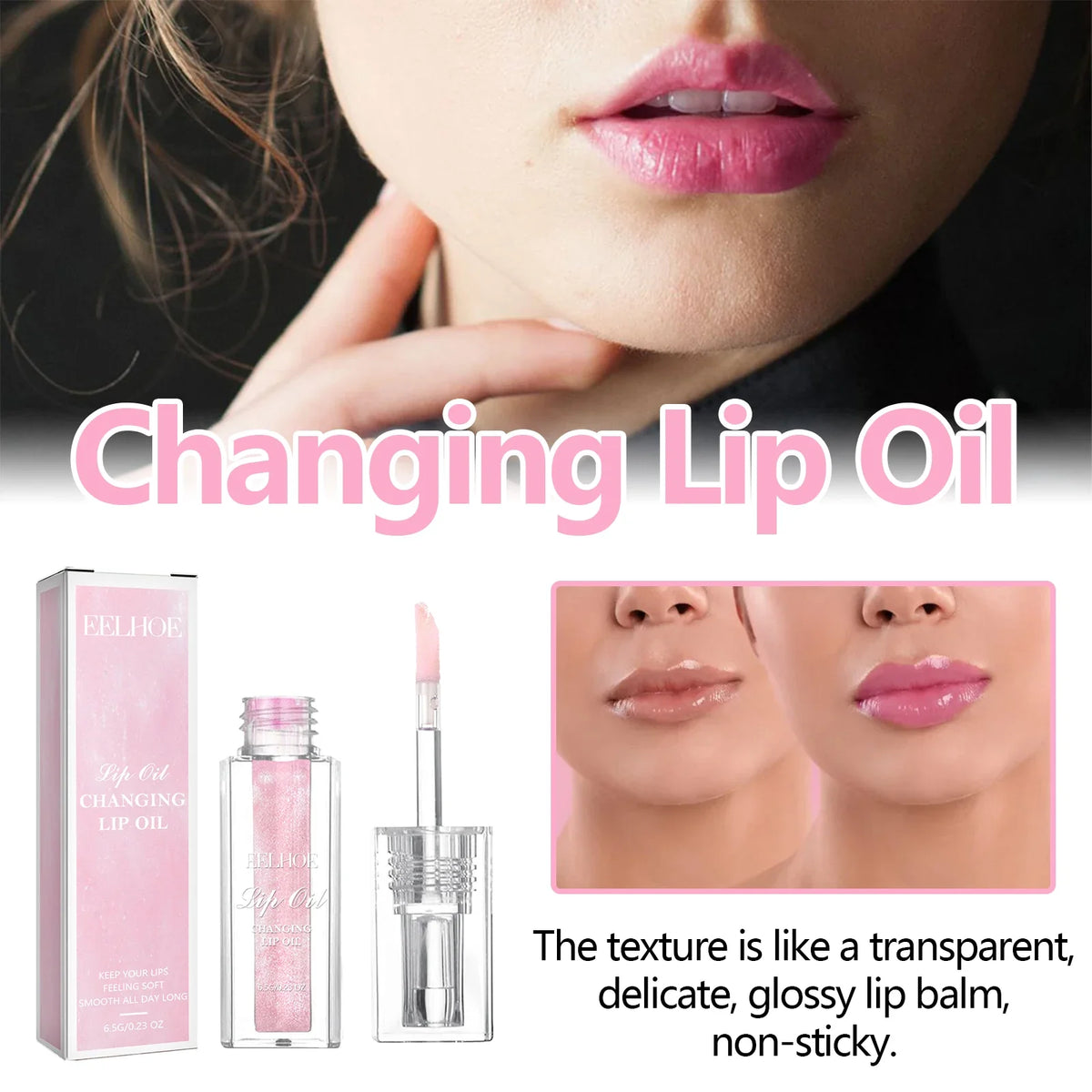 Color Changing Lip Oil – Moisturizing, Smoothing Lip Care Color Changing Lip Oil Qme