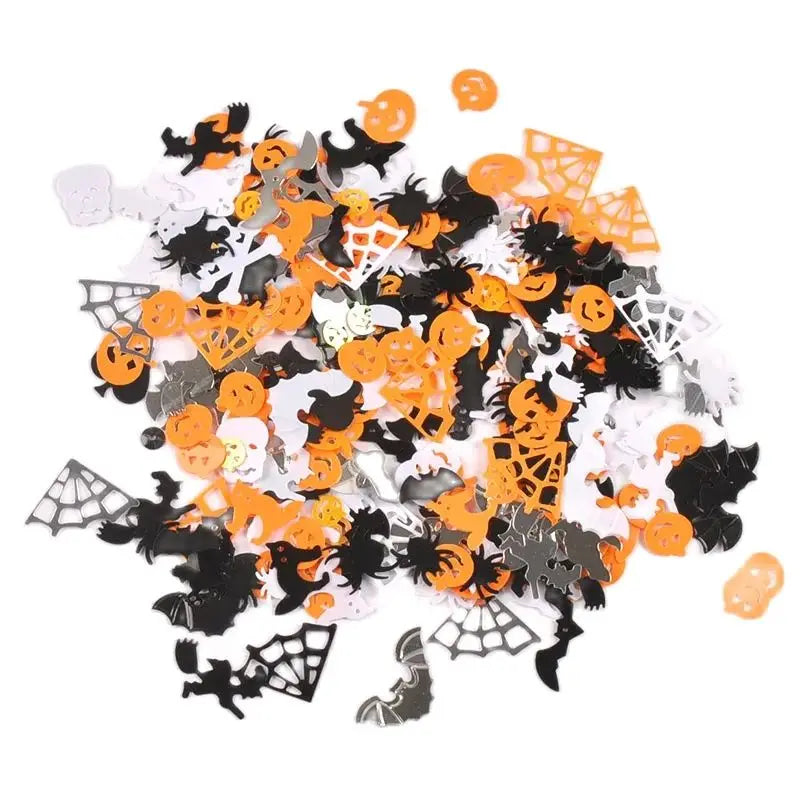 Halloween Spider Web Pumpkin Bat PVC Confetti Table Decor Halloween Confetti Qme