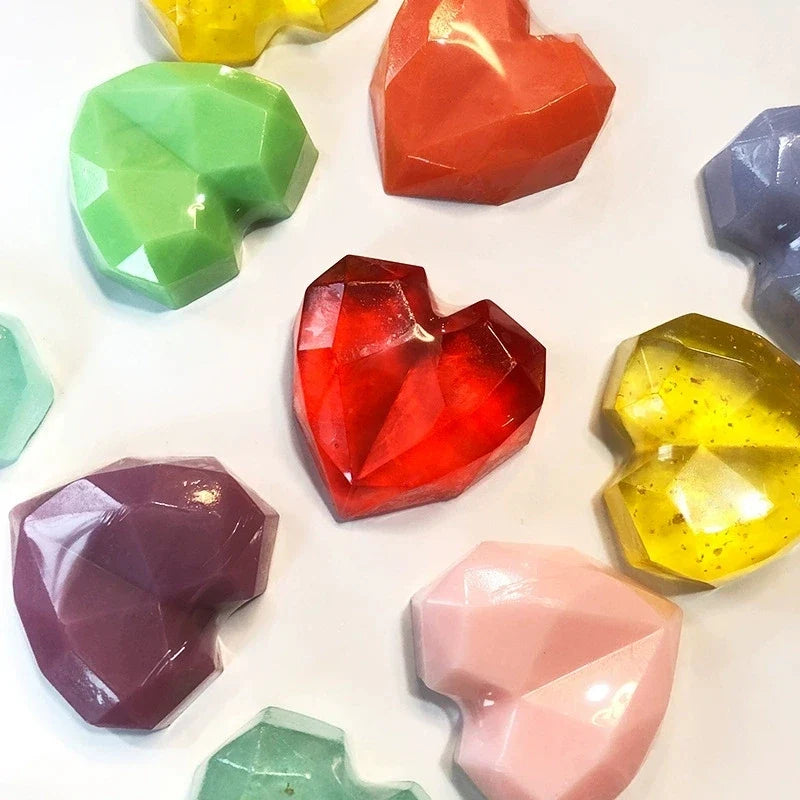 Diamond Heart Handmade Chamomile Facial Soap | Wedding Gift Handmade Bar Soap Qme