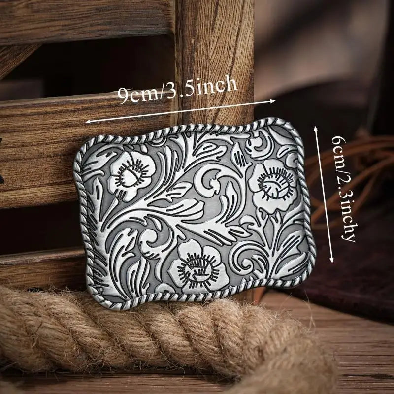 Western Belt Buckle – Vintage Cowboy Rodeo Silver | Men & Women