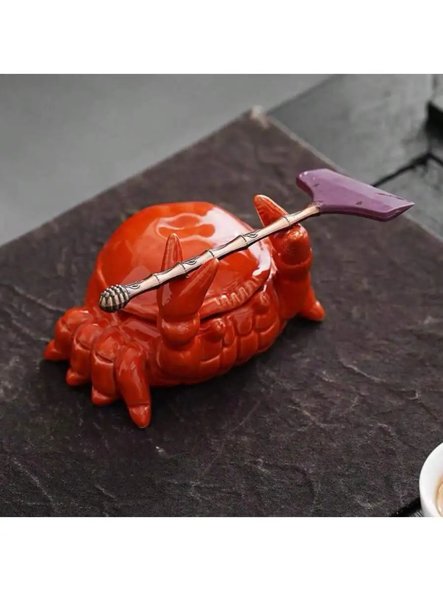 Crab-Shaped Ceramic Ashtray with Lid | Cute Home & Office Decor Ceramic Ashtray Qme