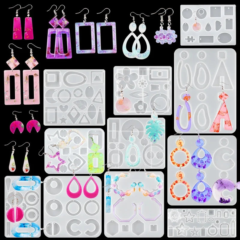 30-Style Silicone Resin Molds for Earring & Pendant Making Silicone Resin Molds Qme